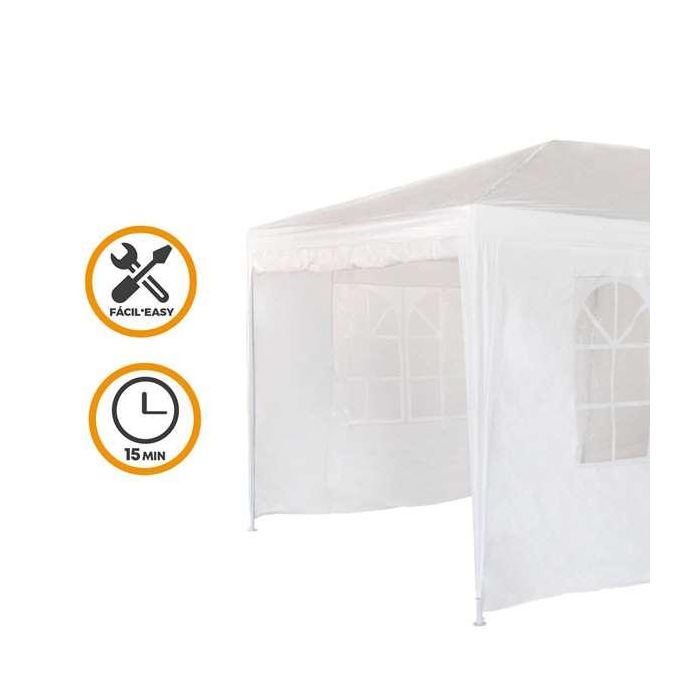 Cenador Aktive 300 x 260 x 600 cm Metal Poliéster Blanco 4