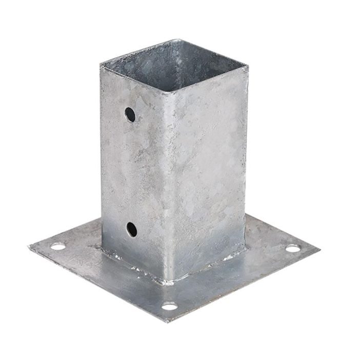 Faura Anclaje metálico cuadrado de acero galvanizado 7x7cm base 15x15cm Ref. F50002