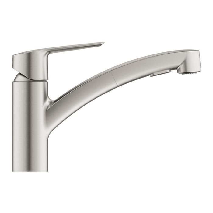 Grifo de cocina - Supersteel - Mezclador monomando de fregadero - Ducha extraíble - Caño giratorio bajo 90° - GROHE Start - 30531DC1 2