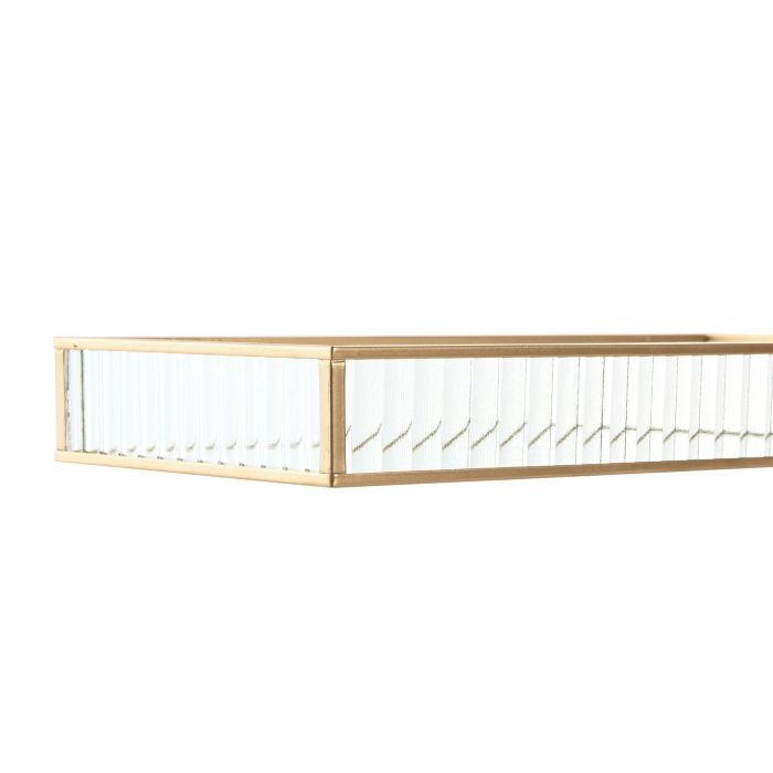 Bandeja Decoracion DKD Home Decor Transparente Dorado 15 x 4 x 30 cm (4 Unidades) 2 Bandeja Decoracion DKD Home Decor Transparente Dorado 15 x 4 x 30 cm (4 Unidades) 2