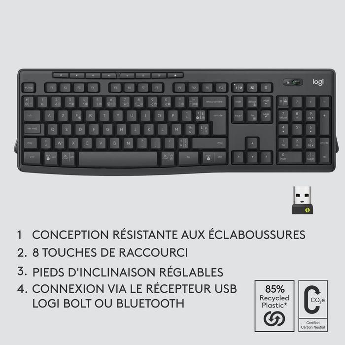 Logitech MK370 Combo Teclado y Ratón Inalámbrico Logi Bolt USB. Teclado de tamaño completo resistente a salpicaduras y ratón silencioso para oficina. 20 Logitech MK370 Combo Teclado y Ratón Inalámbrico Logi Bolt USB. Teclado de tamaño completo resistente a salpicaduras y ratón silencioso para oficina. 20