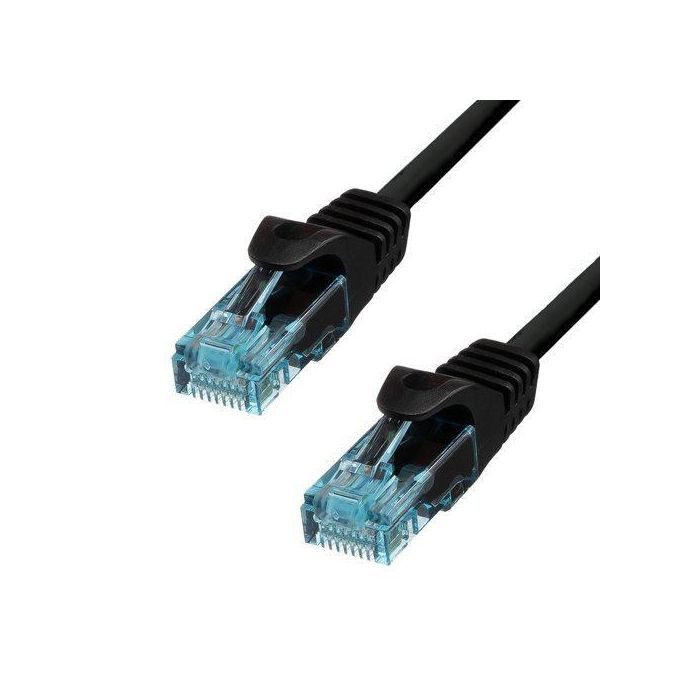 ProXtend Cable Ethernet CAT6A U/UTP LSZH 99.9% Cobre Puro AWG24 Conector 50µ" Oro Compatible PoE+ Reforzado Negro 75cm