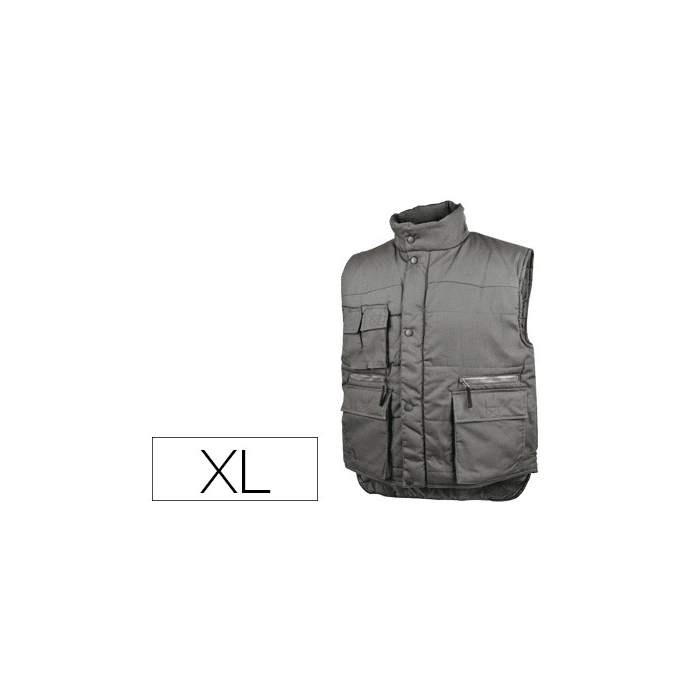 Deltaplus Chaleco Multibolsillos con Cremallera y Protege Riñones Gris Verde Talla XL 0 Deltaplus Chaleco Multibolsillos con Cremallera y Protege Riñones Gris Verde Talla XL 0