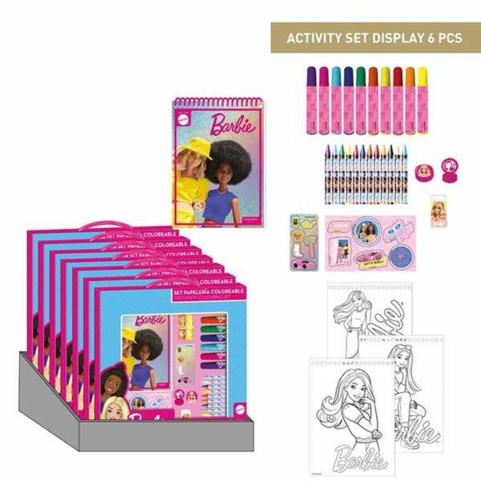 Conjunto de papelería coloreable barbie 30.0 x 30.0 x 2.5 cm 1 Conjunto de papelería coloreable barbie 30.0 x 30.0 x 2.5 cm 1