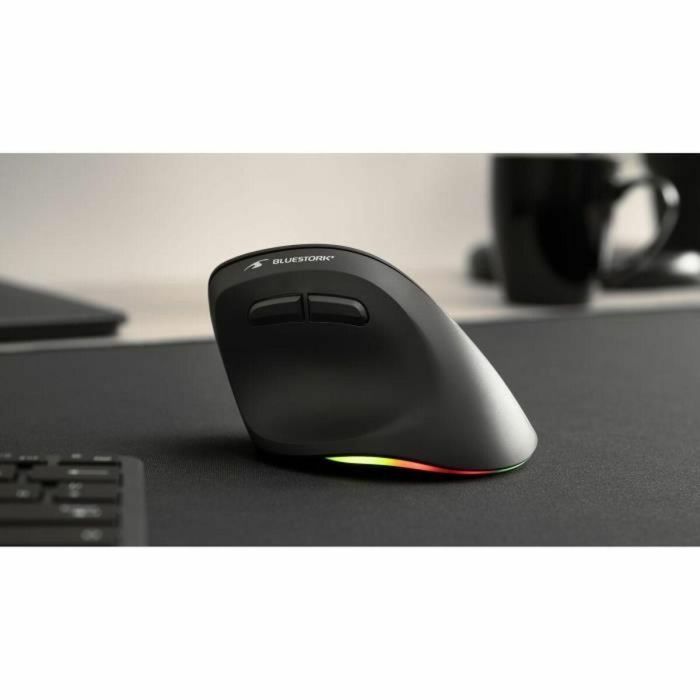 Bluestork M-WL-ERGO-LUMI Ratón Vertical Ergonómico Inalámbrico Bluetooth Recargable Retroiluminado 5