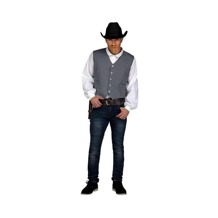 My Other Me Disfraz Chaleco Vaquero Gris para Adulto Talla M - 100% Poliéster