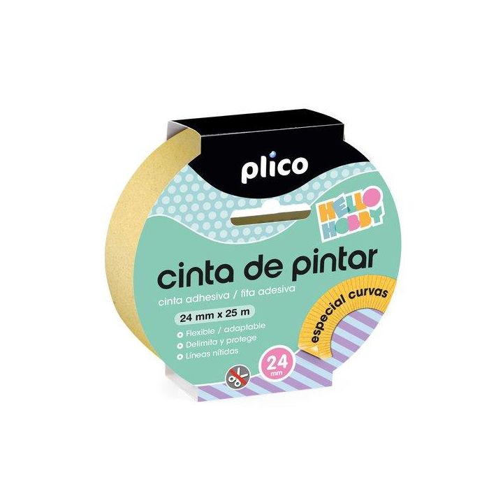 Plico Cinta adhesiva para pintor especial curvas 25 metros x 24 mm