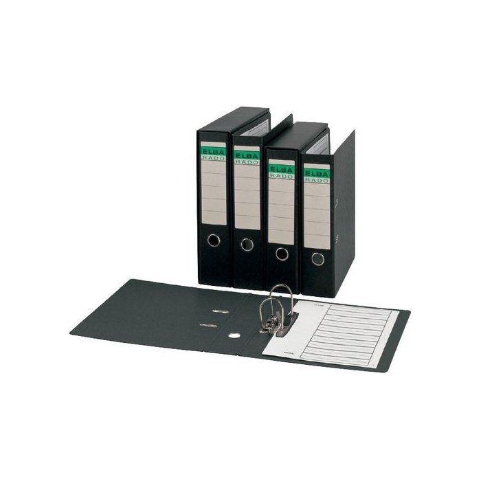 Elba Archivador de Palanca Rado Cartón Compacto Folio Lomo 80 mm Negro