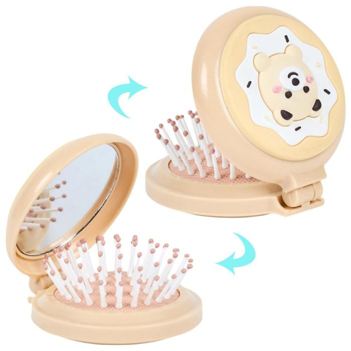 The Concept Factory Cepillo Espejo Bolsillo Kawaii Gato Rana Conejo Oso Colección Surtida 5