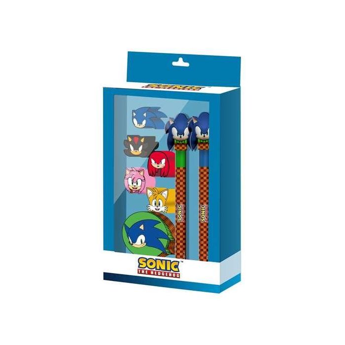 Karactermania Pack Papelería Sonic Greenhill con Bolígrafo Gel Borrable, Lápiz Metálico y Gomas, Color Marrón, Cartón 1 Karactermania Pack Papelería Sonic Greenhill con Bolígrafo Gel Borrable, Lápiz Metálico y Gomas, Color Marrón, Cartón 1