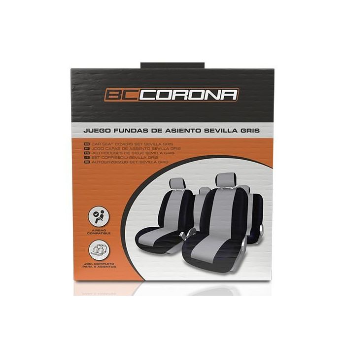 Fundas para Asientos de Coche BC Corona Sevilla Gris (11 pcs) 3 Fundas para Asientos de Coche BC Corona Sevilla Gris (11 pcs) 3
