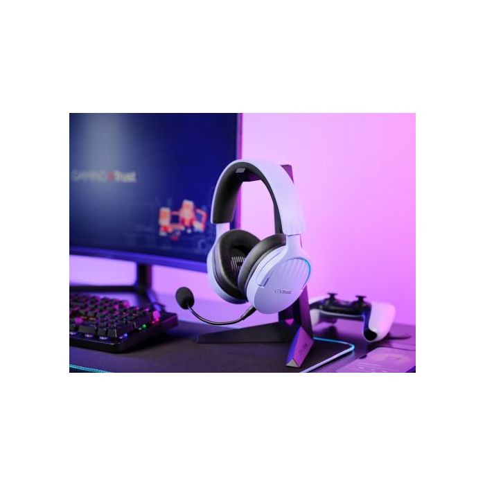 Trust GXT491P Fayzo Auriculares Gaming Inalámbricos Dual (USB 2.4 GHz/Bluetooth) 7.1 Virtual Púrpura, 22h Batería 11