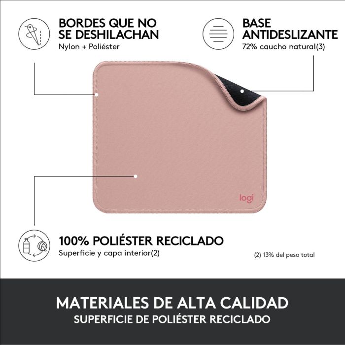 Logitech Alfombrilla de Ratón Desk Mat Studio Series - Tela Suave, Antideslizante, Poliéster Reciclado, Rosa Oscuro 3