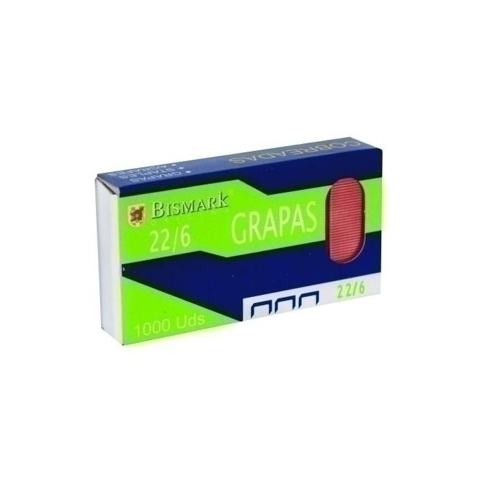 Grapas Bismark 22/6 Cobreadas Caja De 1000