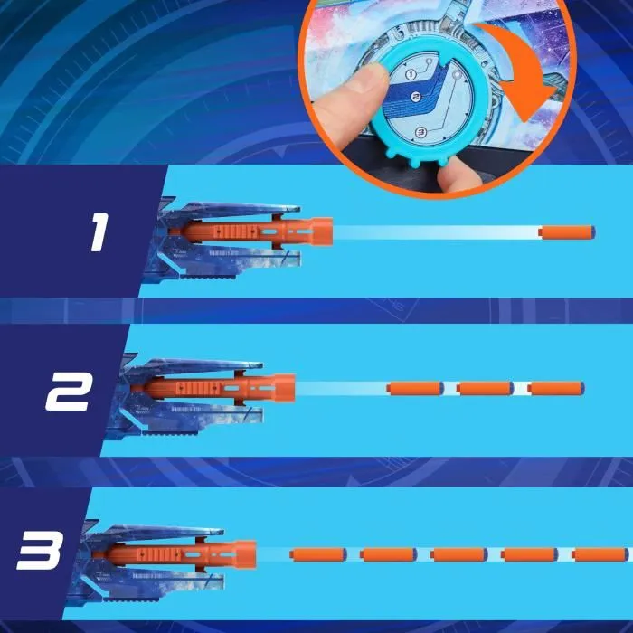 Hasbro HASG15804N0 Nerf Loadout Galactic Commander, lanzador de dardos de espuma motorizado, 3 accesorios y 48 dardos Nerf N1, a partir de 8 años 4