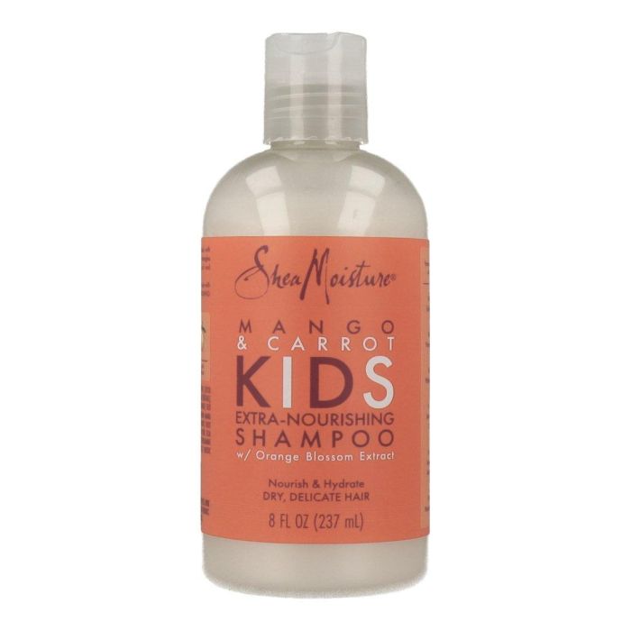 Shea Moisture Champú Kids Mango y Zanahoria Extranutritivo con Aceite de Coco, Oliva y Karité - Fortalece, Brillo y Rizos Definidos, Sin Sulfatos 237ml