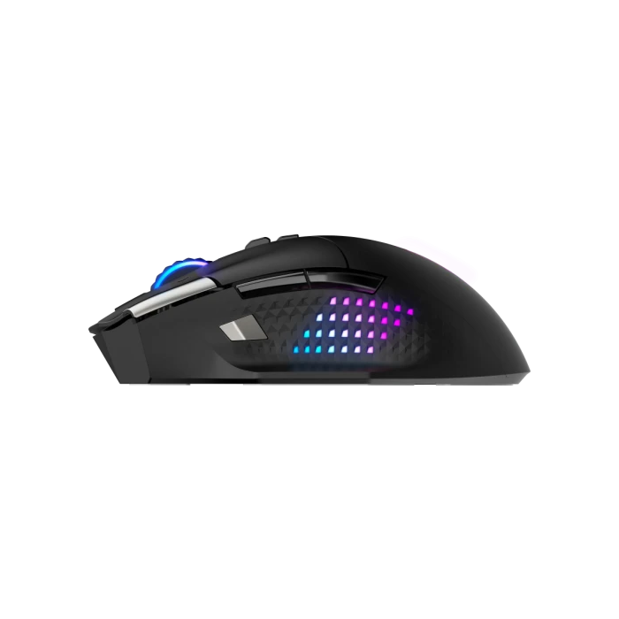 MSI Ratón Versa Pro Wireless + Mouse Dock Pro S12-4301370-CLA, Inalámbrico, Sensor Óptico, 26000 PPP, 15 Botones Personalizables, Negro