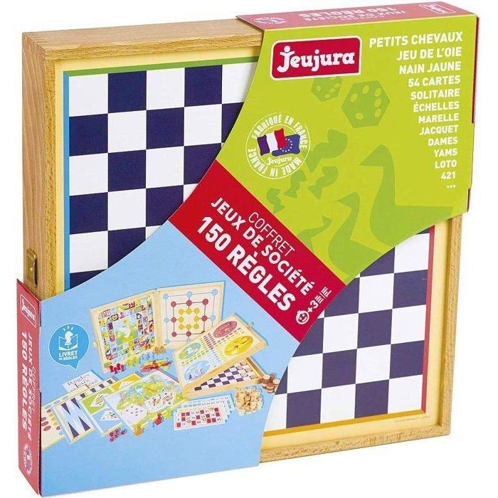 JEUJURA Classic Games Box - 150 reglas - Peones de madera 3 JEUJURA Classic Games Box - 150 reglas - Peones de madera 3