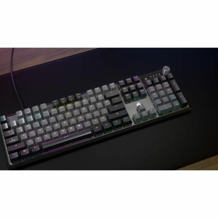 Teclado mecánico para juegos - CORSAIR - K70 CORE RGB - Interruptores lineales CORSAIR Red - Insonorización - Rueda giratoria - Gris 5