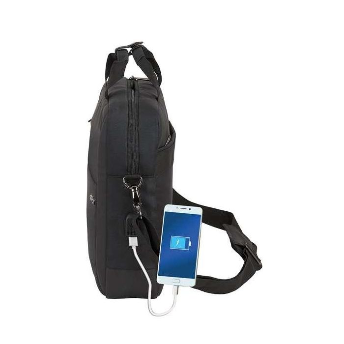 Safta Maletín para Portátil 15,6" Business 41x90x33cm Negro Nylon Gucci 900D + Piel PVC 5