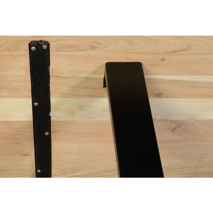 Giner y Colomer Mesa Comedor Acacia Natural con Pies Metal Negro 100x20x76 cm 3