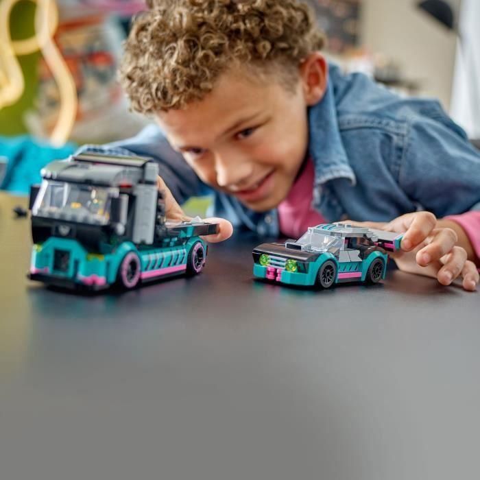Juego de construccion coche de carreras y camión de transporte lego city 4 Juego de construccion coche de carreras y camión de transporte lego city 4