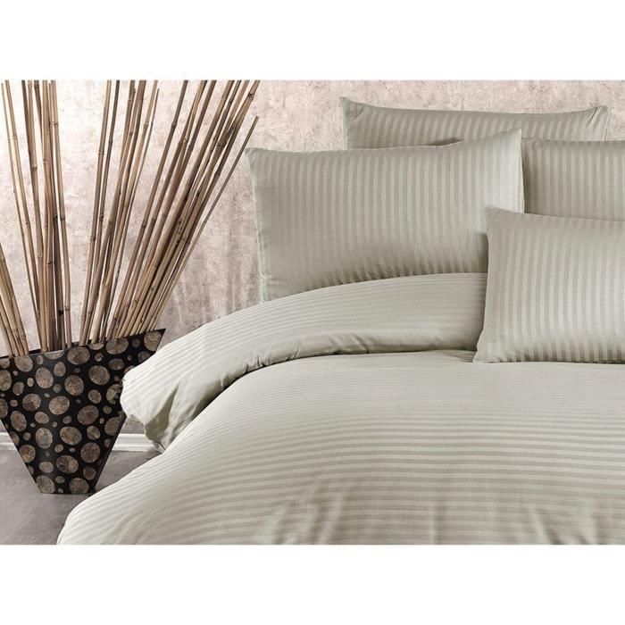 Juego de cama 220x240 cm + 2 fundas 60x60 cm ASI8683743939206 de poliéster algodón Capuchino 1