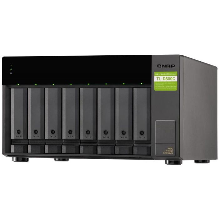 Qnap Servidor NAS TL-D800C 8 Bahías, Unidad de Disco Duro, SATA 6 Gb/s, USB 3.2 Gen 2 3