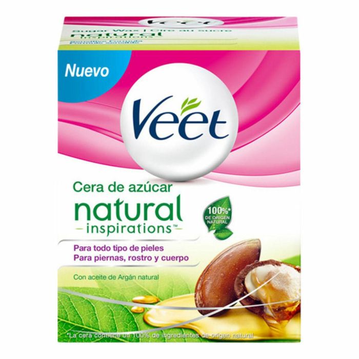 Veet Cera Tibia Natural con Aceite de Argán para Depilación Corporal, Todo Tipo de Pieles, 250 ml, Incluye 12 Bandas Reutilizables Veet Cera Tibia Natural con Aceite de Argán para Depilación Corporal, Todo Tipo de Pieles, 250 ml, Incluye 12 Bandas Reutilizables