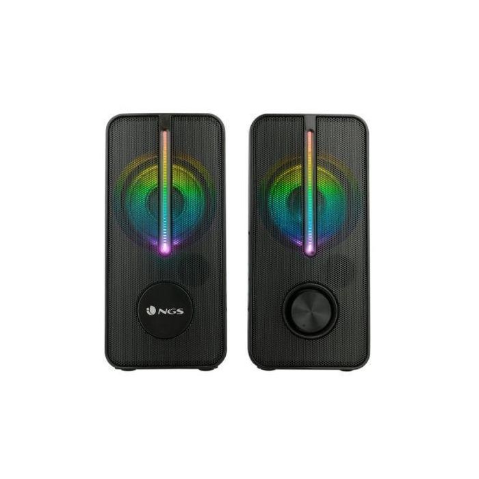 NGS Altavoces GSX-150 2.0 12W con Luces LED RGB Negros para PC/Mac y otros dispositivos, Plug and Play 1