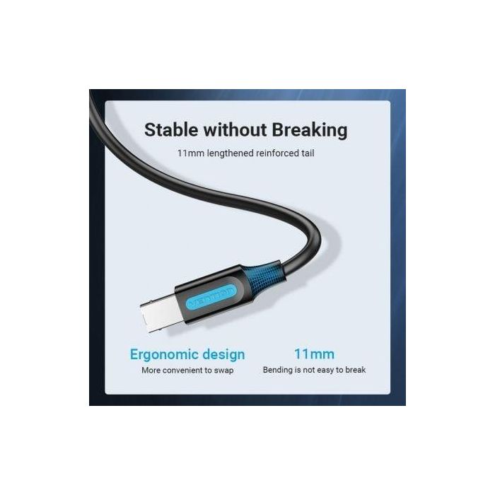 Vention COQBI Cable USB 2.0 para Impresora, Conector USB-A Macho a USB-B Macho, 480 Mbps, 3 Metros, Negro 2 Vention COQBI Cable USB 2.0 para Impresora, Conector USB-A Macho a USB-B Macho, 480 Mbps, 3 Metros, Negro 2