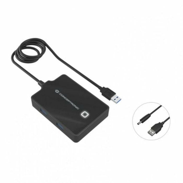 Conceptronic Hubbies11B Hub USB 3.0 de 4 Puertos, Alta Velocidad 5 Gb/s, Negro 4 Conceptronic Hubbies11B Hub USB 3.0 de 4 Puertos, Alta Velocidad 5 Gb/s, Negro 4