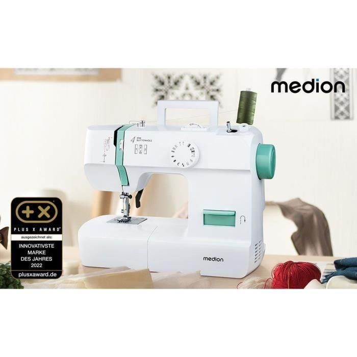 Máquina de coser - MEDION - SM 70 - 71W - 12 puntadas - 700 rpm - LED - Turquesa 4 Máquina de coser - MEDION - SM 70 - 71W - 12 puntadas - 700 rpm - LED - Turquesa 4