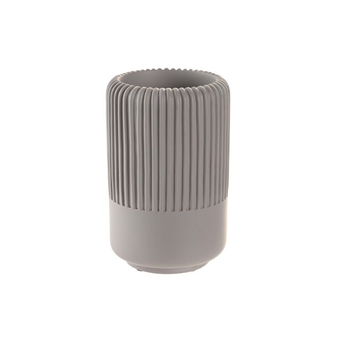 DKD Home Decor Vaso Scandi de Cemento Gris 7x11x7 cm