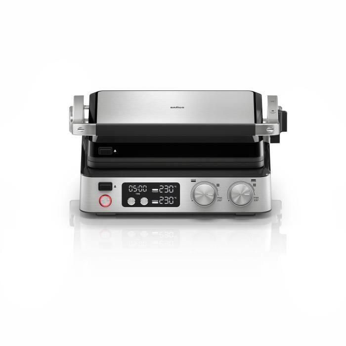 Parrilla multifunción - BRAUN - Multi Grill 7 - 2000 W - 3 posiciones de calentamiento - Negro/Acero 4