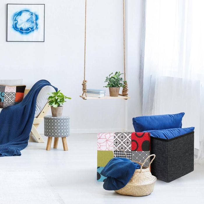 Home Deco Factory Caja-Puf Plegable Patchwork Colección Essentiel 38x38x38 cm Almacenamiento Banco Resistente 6 Home Deco Factory Caja-Puf Plegable Patchwork Colección Essentiel 38x38x38 cm Almacenamiento Banco Resistente 6