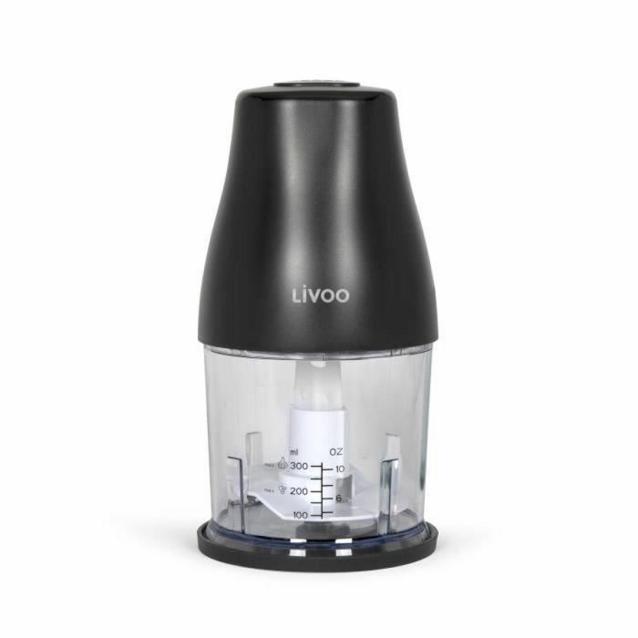 Livoo LIV1713288613177 Picadora 400 W, 300 ml, 1 velocidad y función turbo, 2 cuchillas de acero inoxidable, Negro 0 Livoo LIV1713288613177 Picadora 400 W, 300 ml, 1 velocidad y función turbo, 2 cuchillas de acero inoxidable, Negro 0