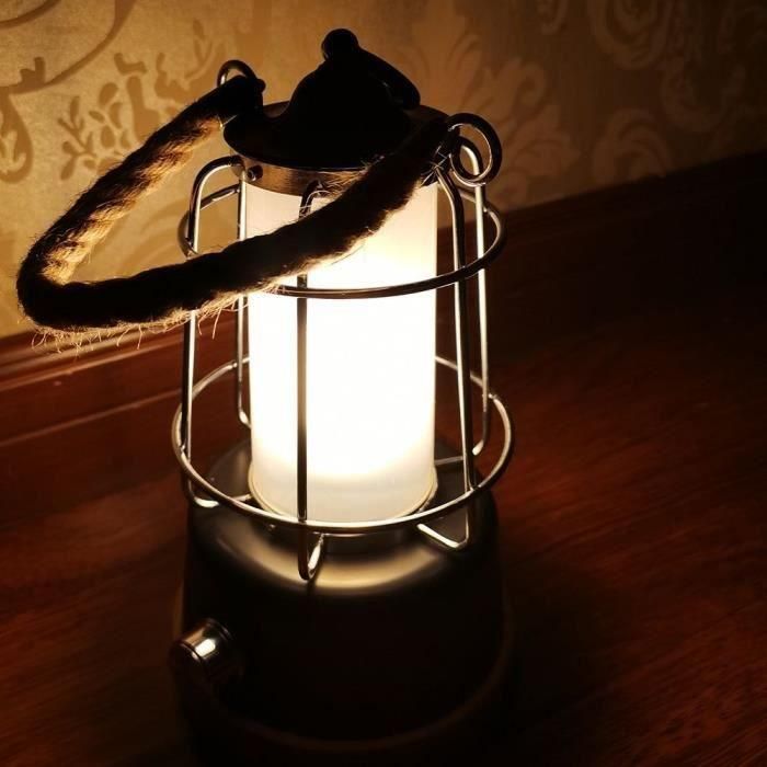 Lumisky LUM3760093548335 Linterna inalámbrica WILDY H23 cm, con asa de cuerda y LED blanco cálido y regulable 4