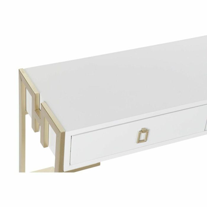 DKD Home Decor Mesa Centro Glam Blanco Dorado Madera Metal 3 Cajones Desmontable 150x36x48 cm 4 DKD Home Decor Mesa Centro Glam Blanco Dorado Madera Metal 3 Cajones Desmontable 150x36x48 cm 4