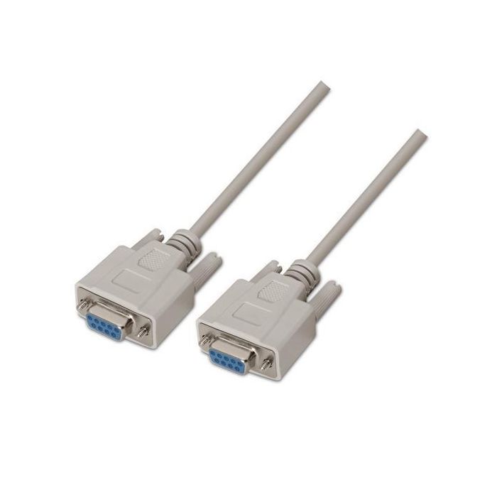 AISENS - CABLE SERIE RS232, DB9/H-DB9/H, BEIGE, 1.8M
