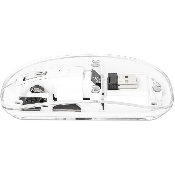 MANHATTAN Funkmaus USB-A 4Tasten RGB LED weiß transparent 7
