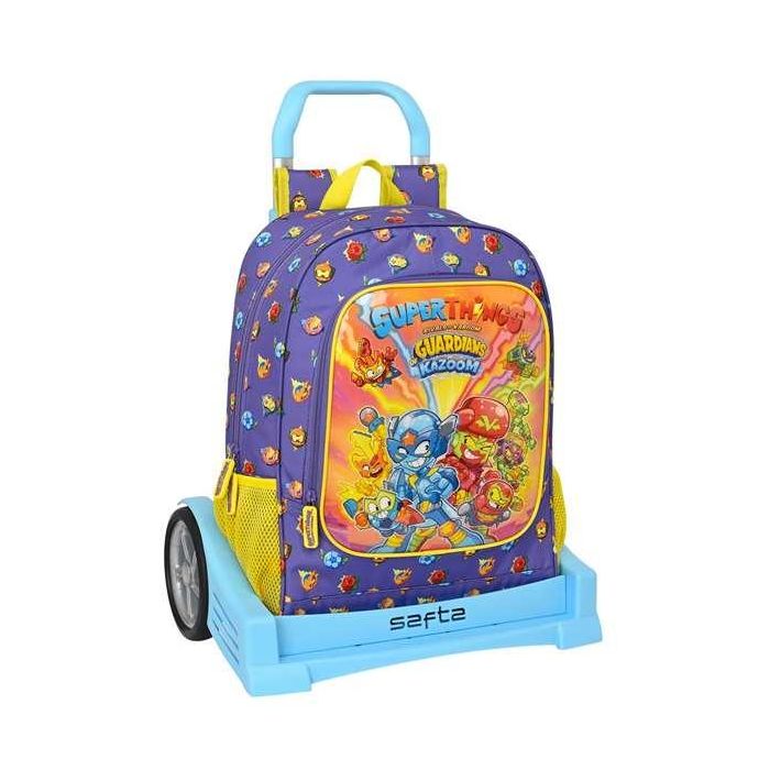 Mochila Escolar con Ruedas SuperThings Guardians of Kazoom Morado Amarillo (32 x 42 x 14 cm) Mochila Escolar con Ruedas SuperThings Guardians of Kazoom Morado Amarillo (32 x 42 x 14 cm)