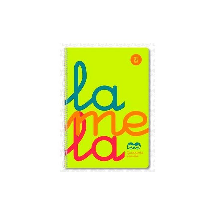 Lamela Cuaderno Espiral Folio 90 gr Cuadrovía 5 mm C-Margen Cubierta PP Amarillo Fluorescente (5 Unidades) (5 Unidades)