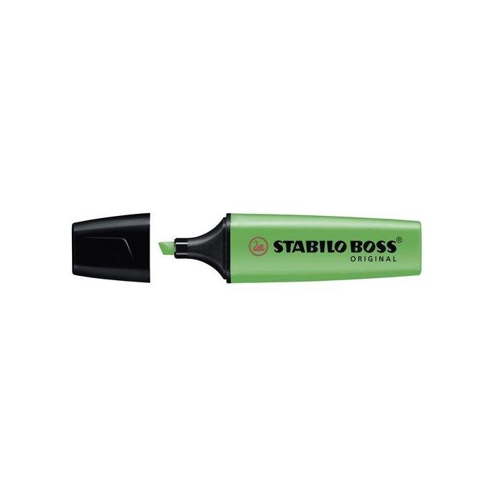 Stabilo Marcador Fluorescente Boss Original Verde - Subrayador con tecnología antisecado, 9 colores brillantes