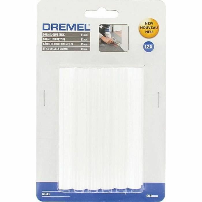 Dremel 12 Barras Pegamento Universal 11mm | Compatibles con Pistola Dremel 940 (195°C) | Une Madera, Plásticos, Cerámica, Cartón, Textiles 3
