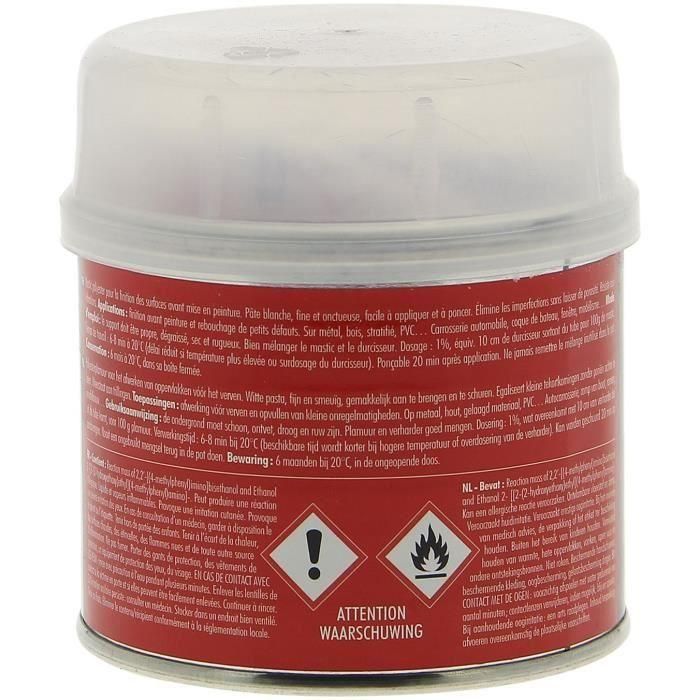 Facom Masilla de Poliéster Acabado Resistente a Vibraciones Color Gris Claro Modificable por Tinte 250 g 2 Facom Masilla de Poliéster Acabado Resistente a Vibraciones Color Gris Claro Modificable por Tinte 250 g 2