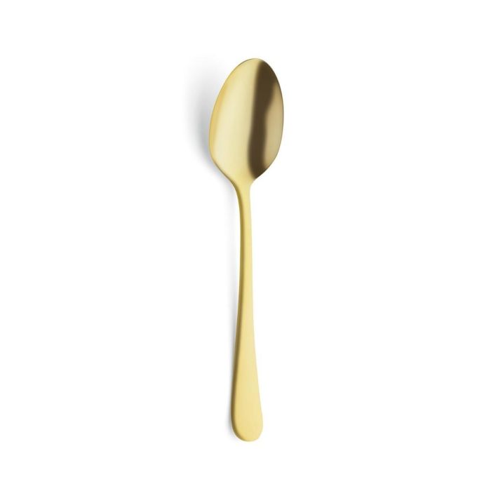 Amefa Cuchara Postre Austin Dorado Acero Inoxidable Set 12 Piezas 18,5 cm - 2,5 mm Grosor Acabado Mate Apto Lavavajillas