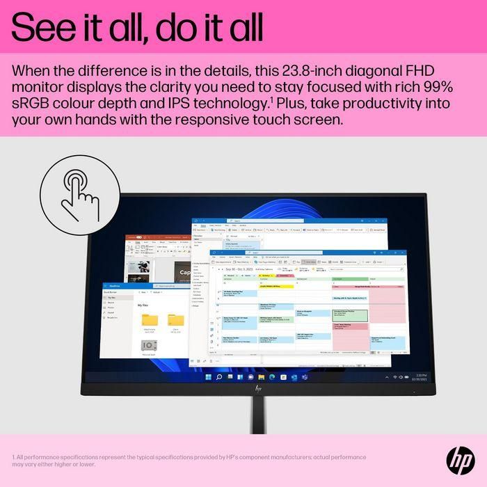 HP E24t G5 - Monitor de 23.8" Full HD (1920x1080) IPS con HDMI, DisplayPort y Función Pivot 19