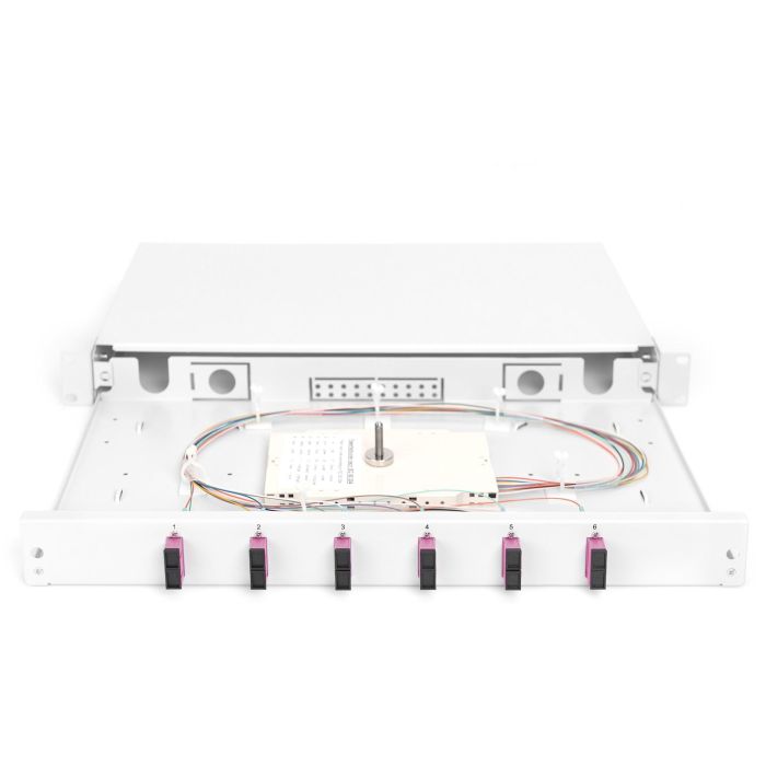 DIGITUS LWL Spleißbox 1HE bestückt 6x SC DX OM4 grau 4