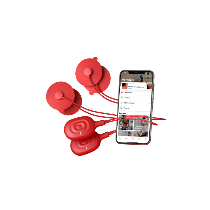 THERABODY Theragun PowerDot 2.0 Duo estimulador muscular electrónico PD01920-01, intensidad ajustable, 4 electrodos, Rojo 0 THERABODY Theragun PowerDot 2.0 Duo estimulador muscular electrónico PD01920-01, intensidad ajustable, 4 electrodos, Rojo 0